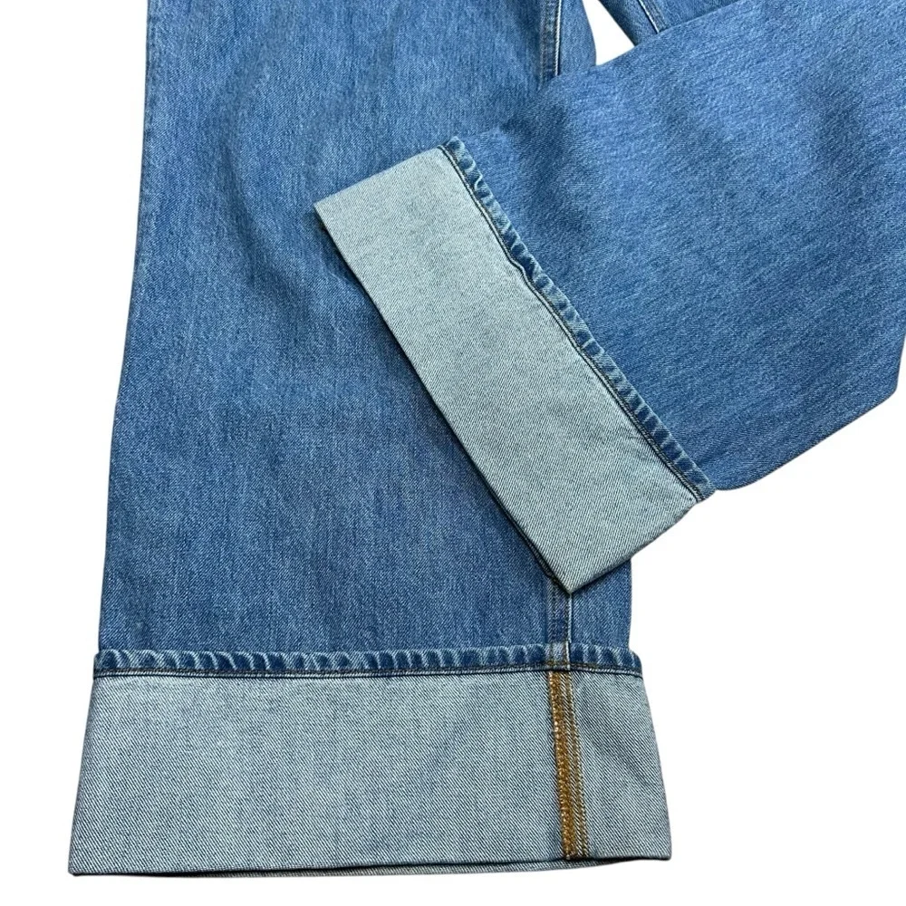 Frame Wide Leg Jeans 31 High Rise Everyday Quiet Luxury Streetwear Rolled Cuff